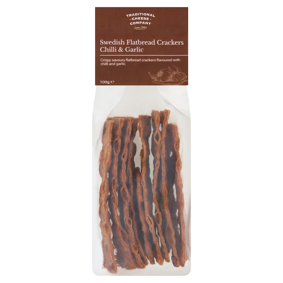 Traditional Cheese Company Swedish Flatbread Crackers Chilli & Garlic 100g