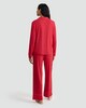 image 3 of F&F Piped Candy Cane Revere Shirt and Wide Leg Bottoms Pyjama Set in Red