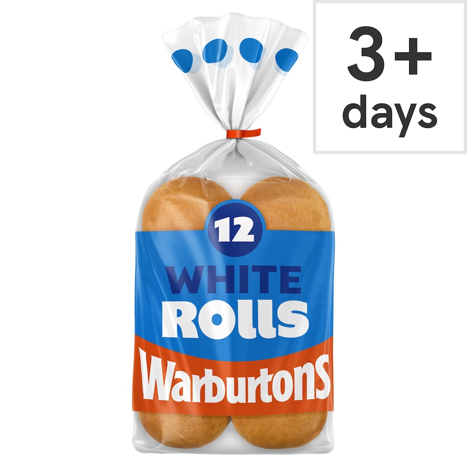Warburtons Soft White Sandwich Rolls 12 Pack
