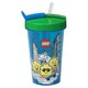 image 2 of LEGO Iconic Boy Blue Transparent Tumbler with Straw 500 ml