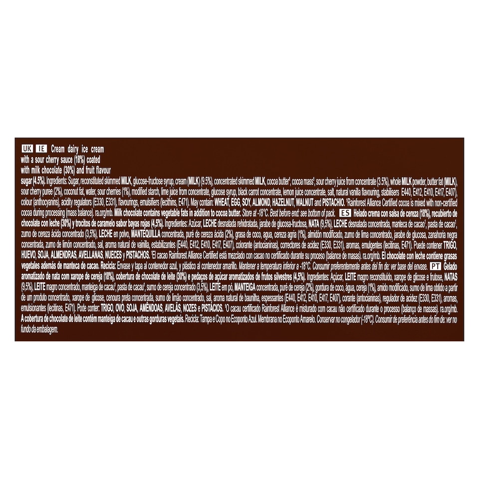 image 1 of Magnum BonBon Milk Chocolate and Cherry Bites 12x17ml