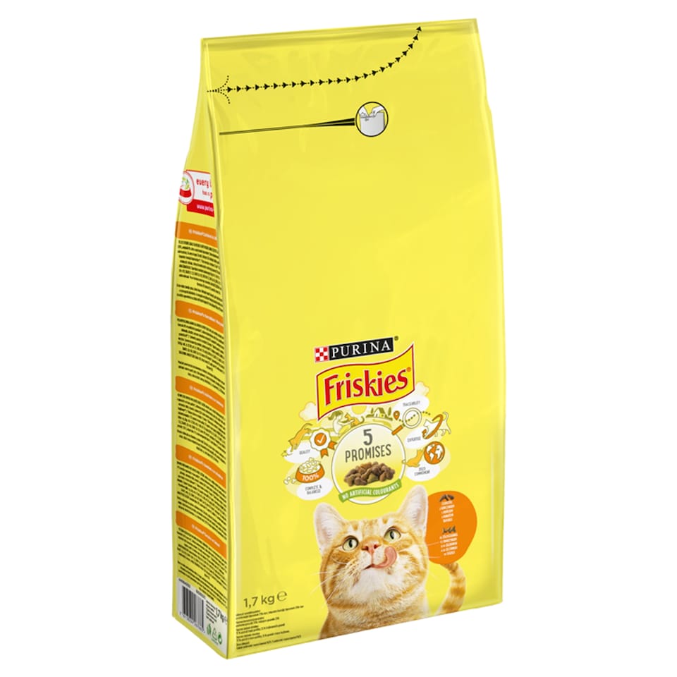 Purina Friskies csirkével és hozzáadott zöldségekkel száraz macskaeledel 1,7 kg  1. kép
