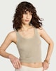 image 1 of The F&F Edit Metallic Knit Scoop Neck Vest in Gold