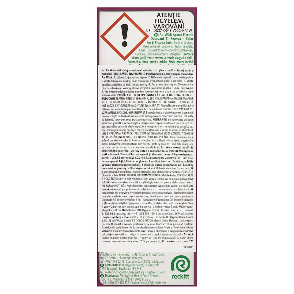 image 1 of Air Wick Electric Air Freshener Diffuser Smooth Satin & Moon Lily 19ml