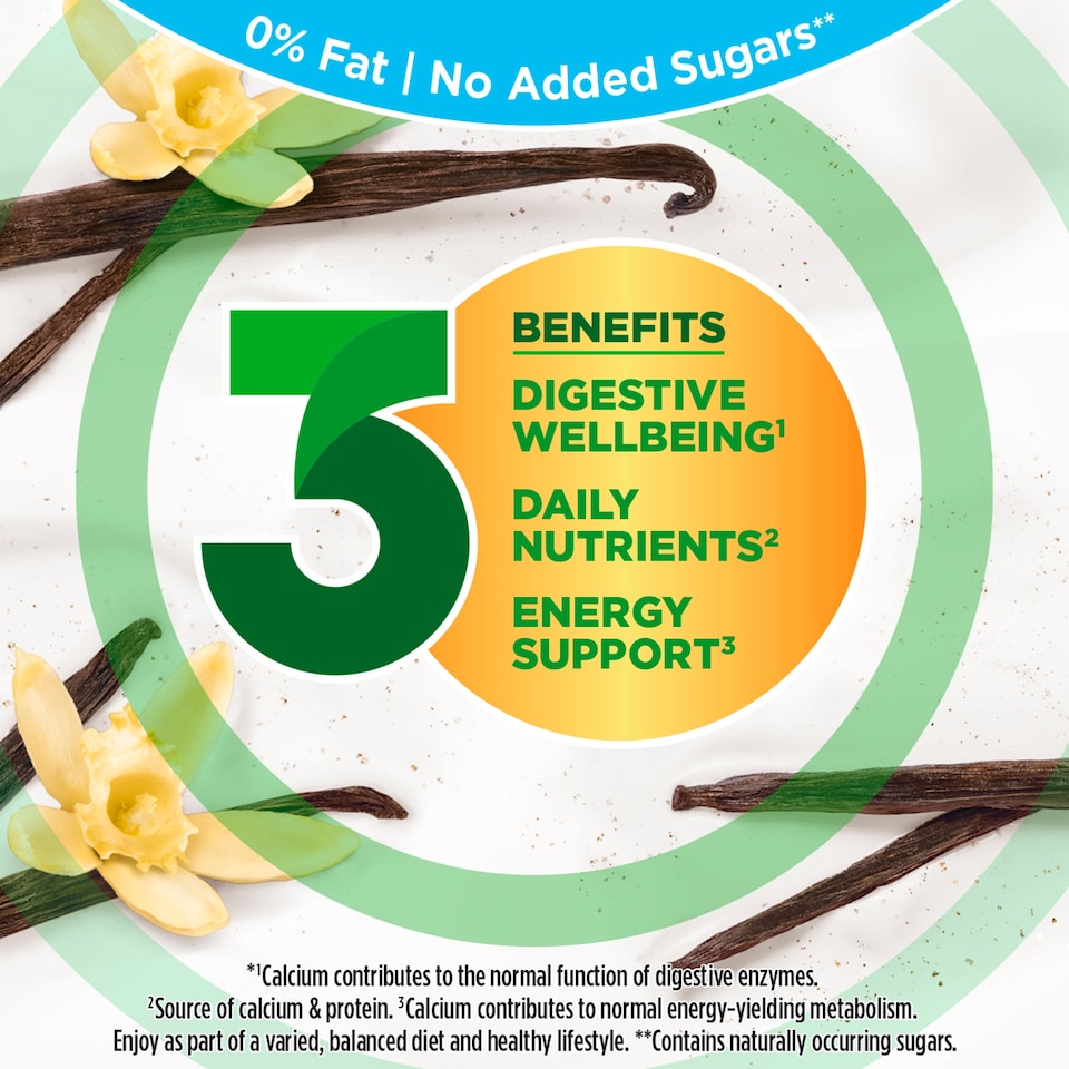 image 1 of Activia Vanilla No Added Sugar Fat Free Gut Health Yoghurt Multipack 4x115g