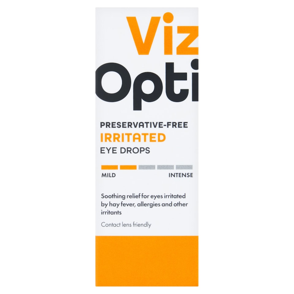 Viz Opti Preservative Free Irritated Eye Drops 10ml 
