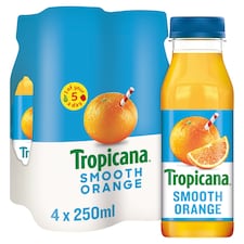 Tropicana Orange Juice Smooth 4 X 250Ml - Tesco Groceries