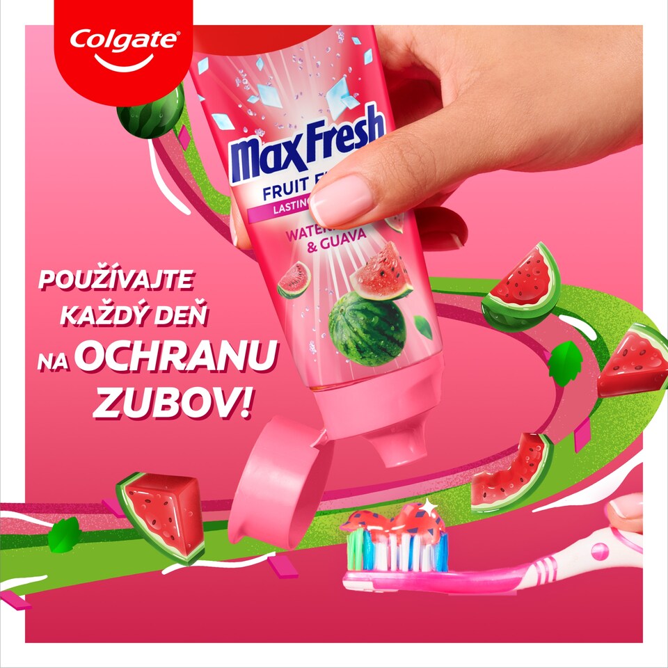 image 1 of Colgate Max Fresh Fruit Fusion Watermelon & Guava Toothpaste