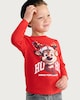 image 1 of F&F Boys Pure Cotton Christmas Printed T-Shirt in Red