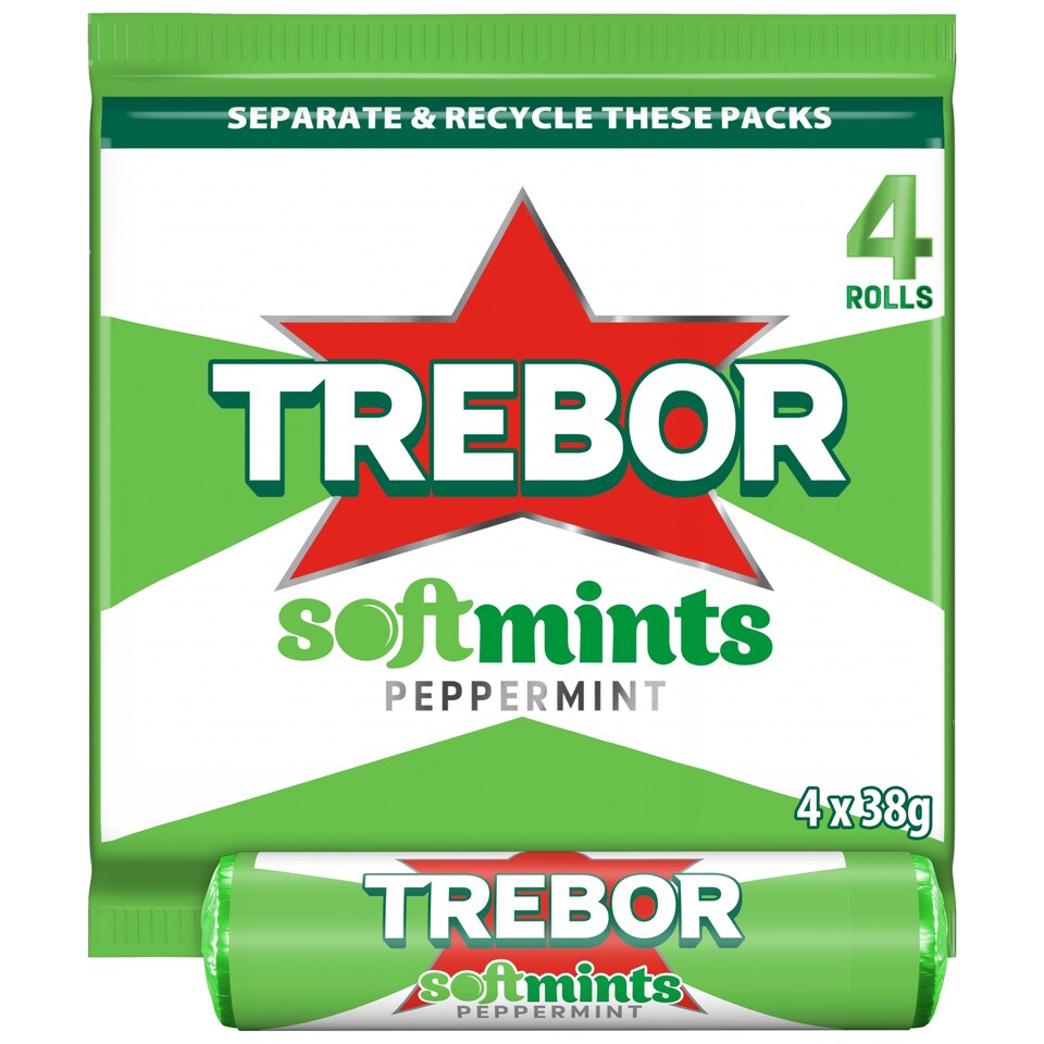 Trebor Soft Mint Peppermint Multipack 4 pack 38g