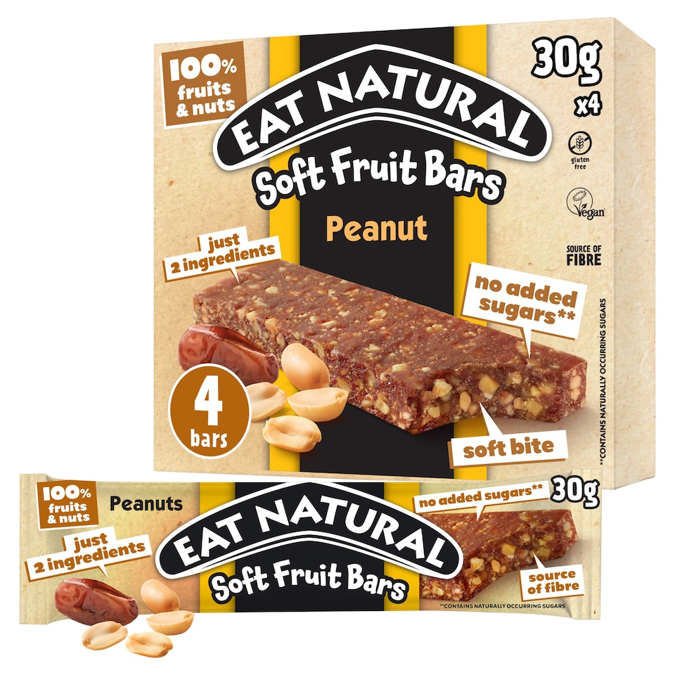 image 1 of Eat Natural Soft Fruit Bars Peanut 4 x 30g