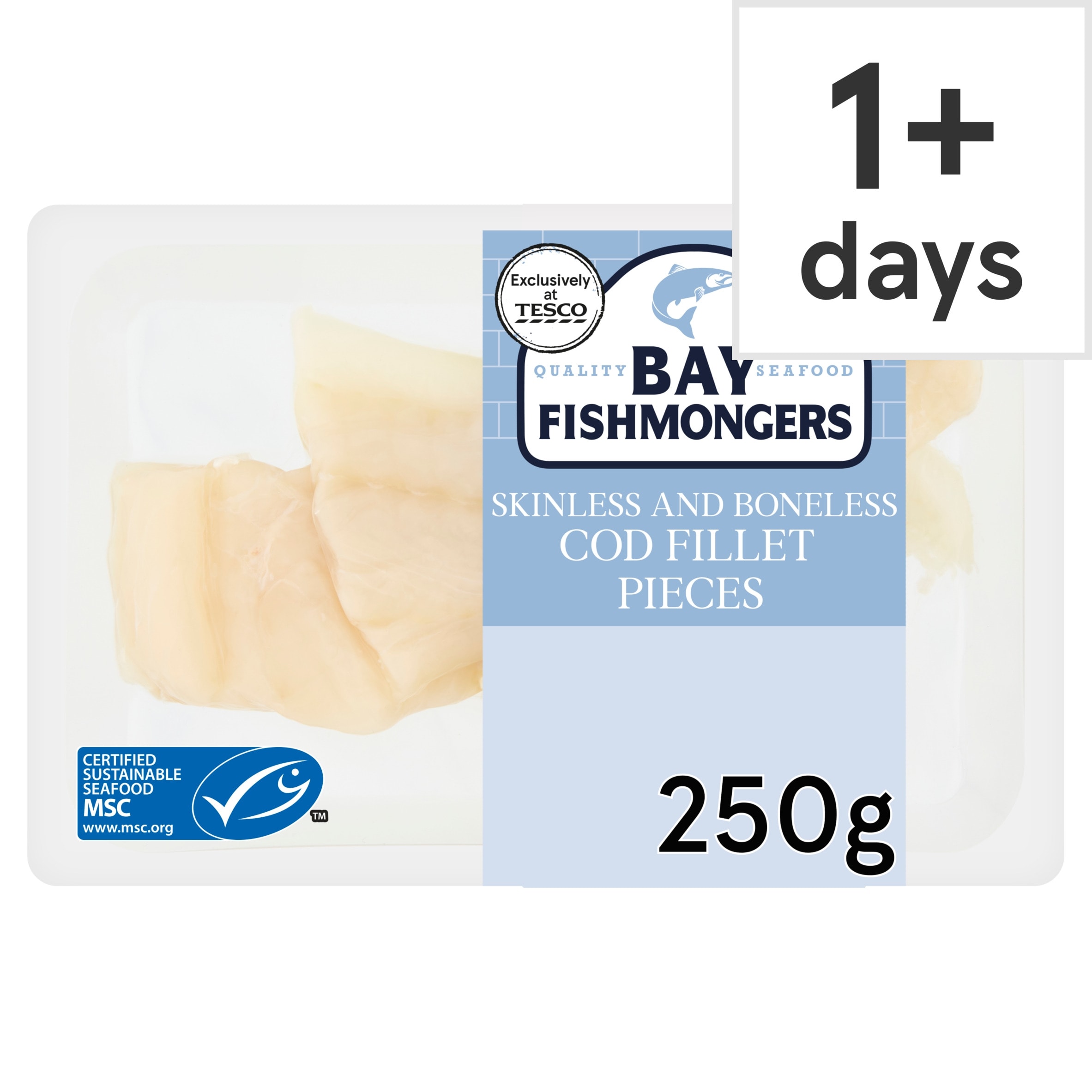 Tesco Skinless and Boneless Cod Fillet Pieces 250g