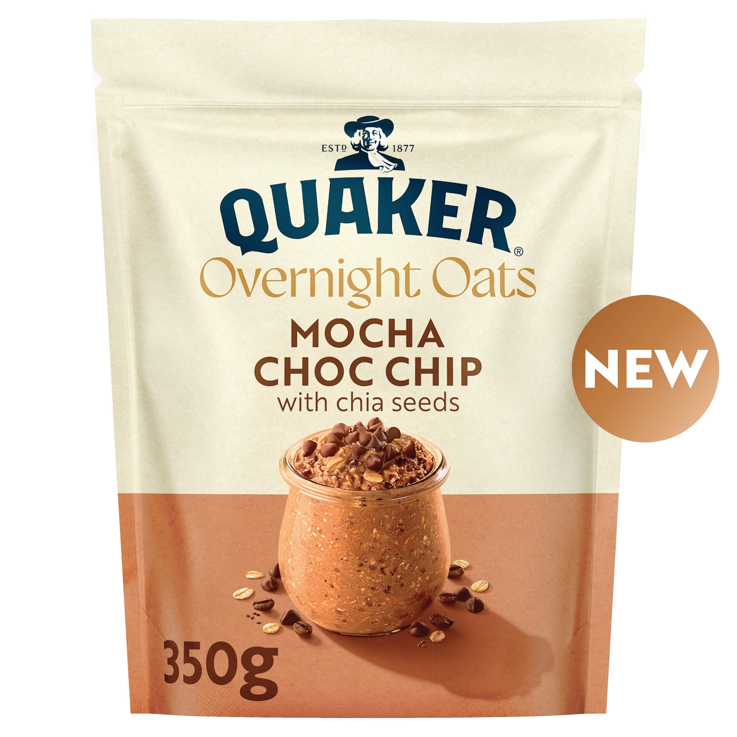 Quaker Overnight Oats Mocha Choc Chips 350g