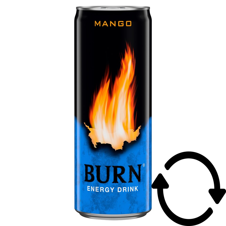 Burn szénsavas mangó ízű ital koffeinnel 250 ml