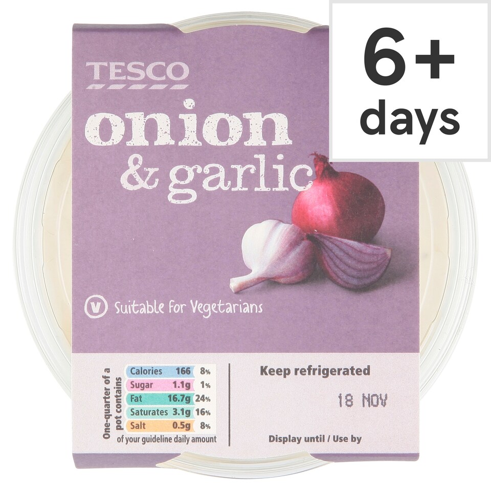 Tesco Onion And Garlic Dip 211G