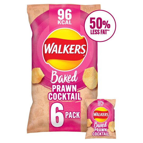 Walkers Baked Prawn Cocktail Crisps 6 X 22G Tesco Groceries