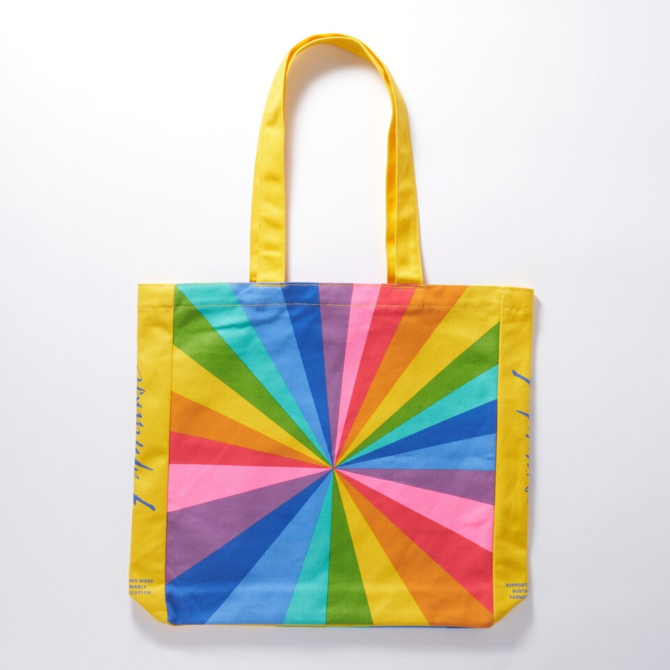 image 1 of Paperchase Rainbow Spread A Little Joy Tote Bag