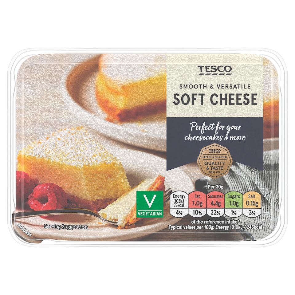 Tesco Soft Cheese Plain Full Fat 200G