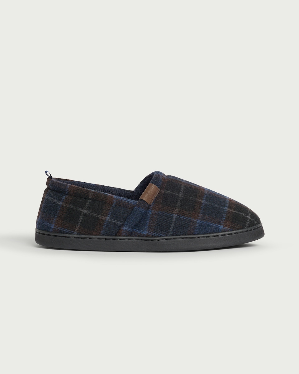 image 1 of F&F Check Closed Back Slippers in Blue