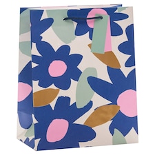 Tesco Blue Floral Medium Bag