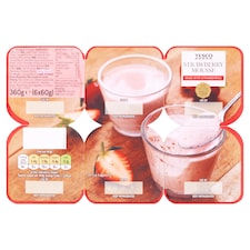 Tesco Strawberry Mousse 6X60g