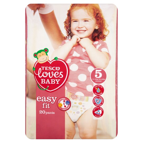 Tesco Loves Baby Easy Fit Size 5 Junior Carry Pack 20 Tesco Groceries