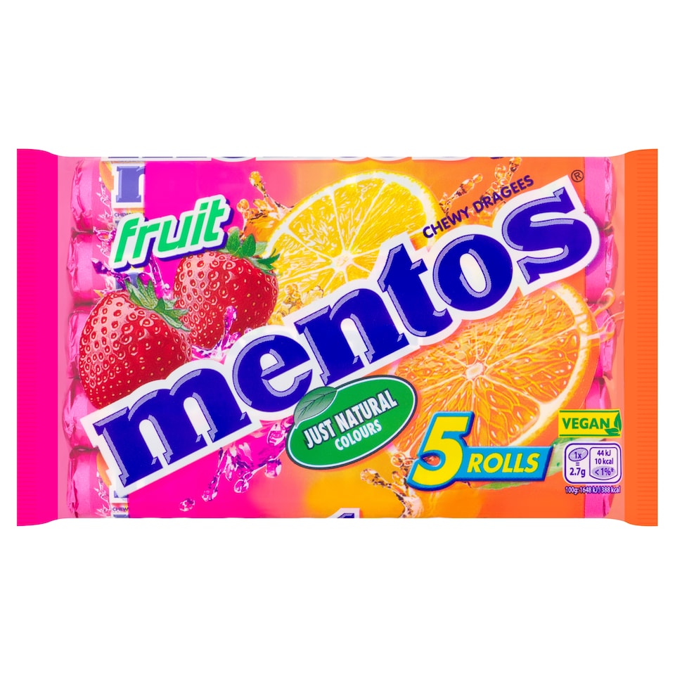 image 1 of Mentos Fruit Che Wy Sweets 5 X 38 G