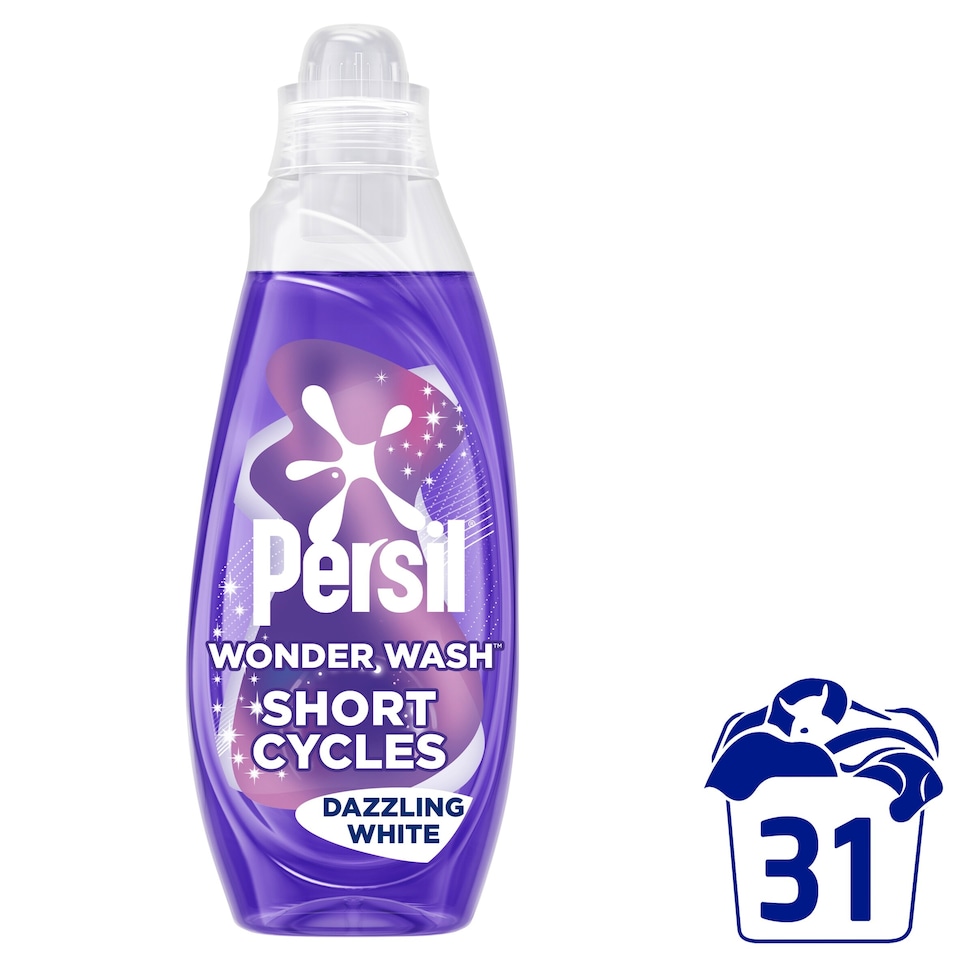 image 1 of Persil Wonder Wash Dazzling White Laundry Detergent 31 Washes 837ml 