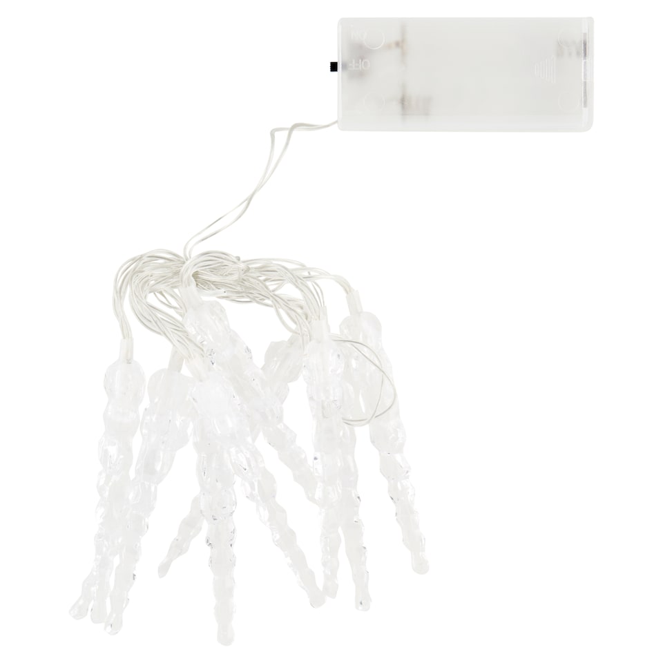 Obrázek 1 pro produkt Snow Meister SM2576 10 LED jasně bílé bateriové světlo rampouchy