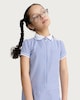 image 2 of F&F School Girls 2-Pack Gingham Short Sleeved Dresses in Navy