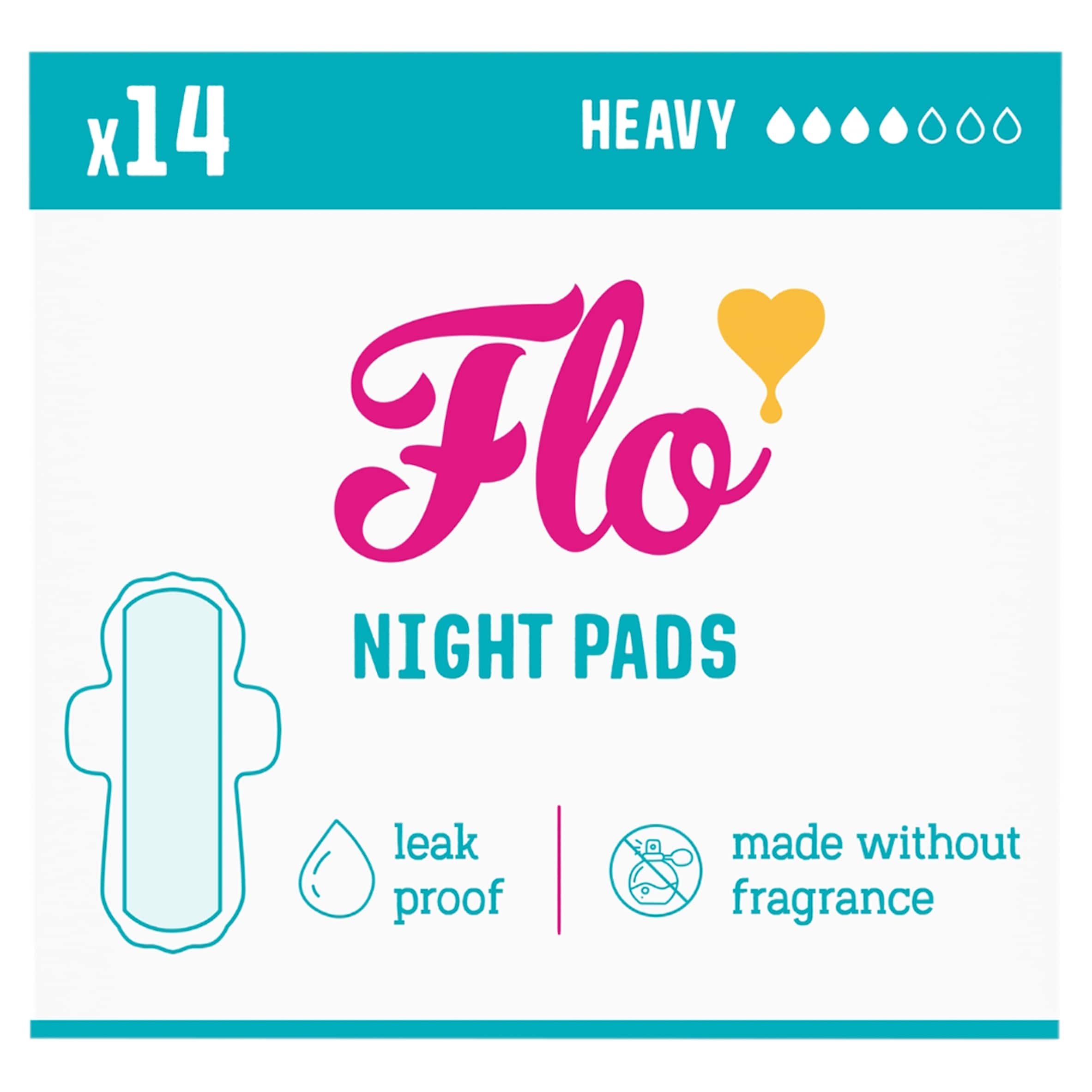 Flo Bamboo Winged & Ultra Thin Night Pads x14