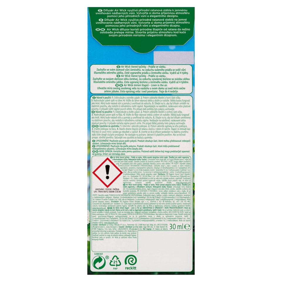 obrázok 1 z Air Wick Essential Oils Vonné tyčinky prádlo vo vánku 30 ml