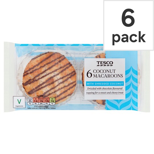 Tesco Coconut Macaroons 6 Pack Tesco Groceries
