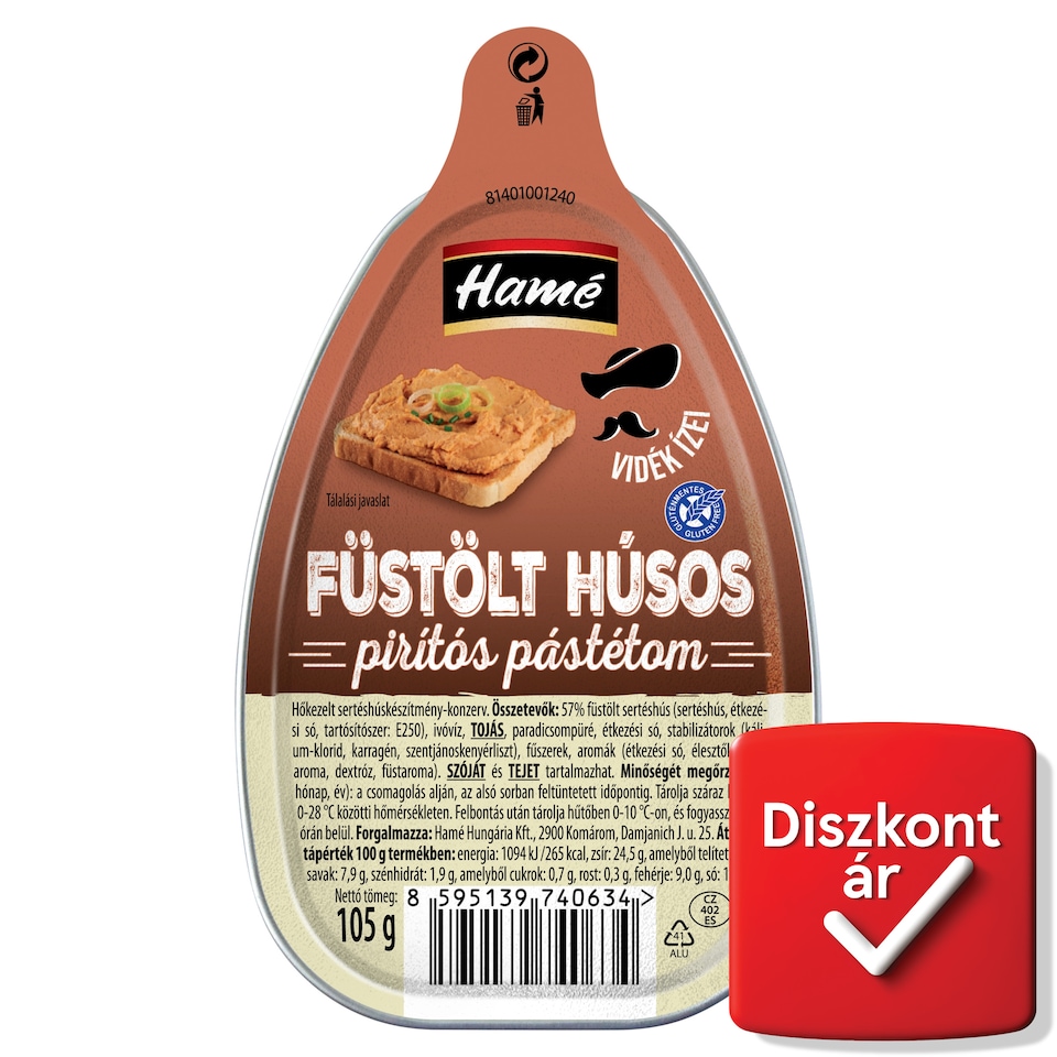 Hamé füstölt húsos pirítós pástétom 105 g