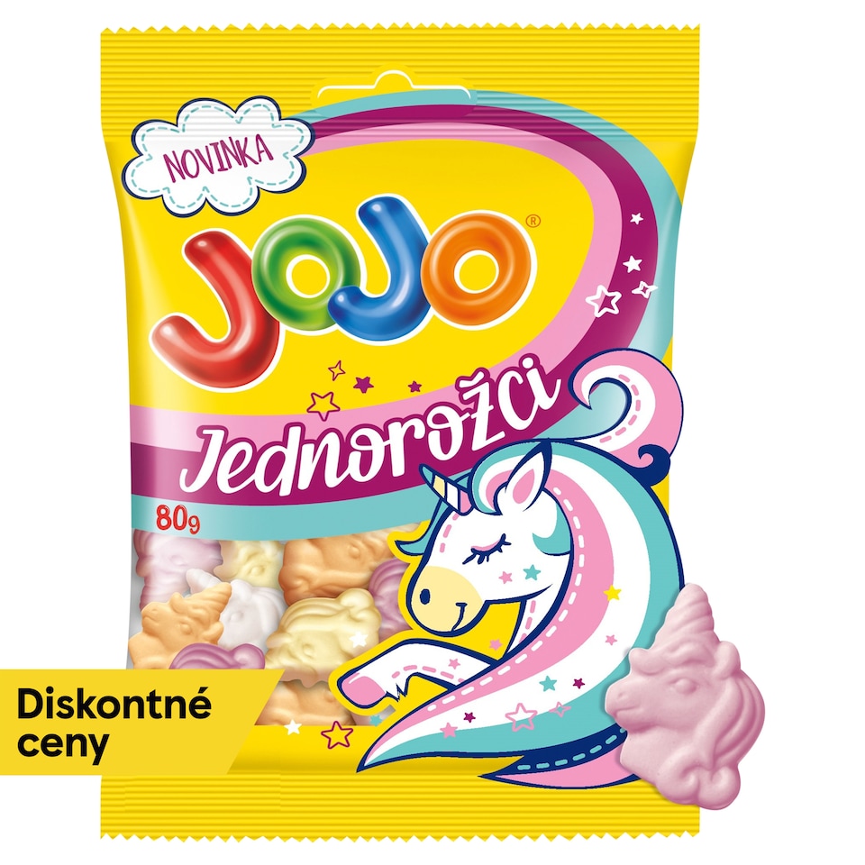  JOJO Jednorožci želé cukríky s ovocnými príchuťami 80 g