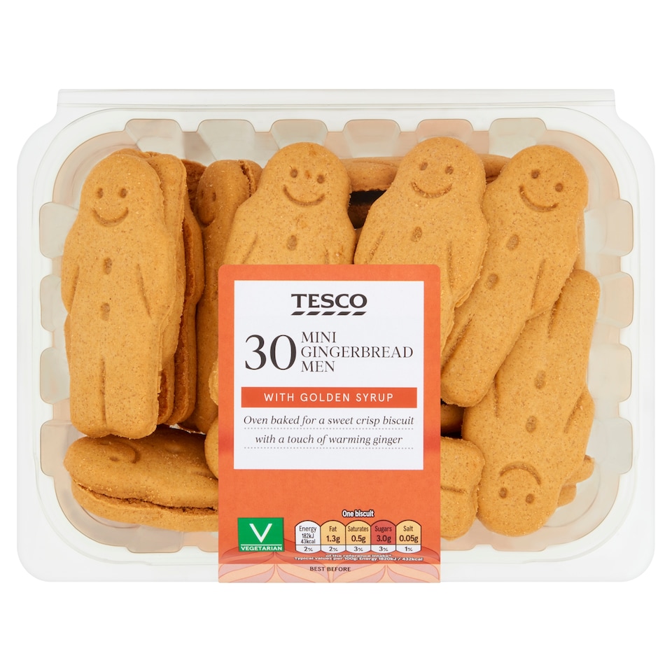 Tesco 30 Mini Gingerbread Men 300G