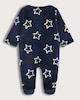 image 2 of F&F Baby Fleece Star Print Sleepsuit in Navy