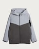 image 4 of F&F Active Boys Cotton Rich Colour Block Zip Up Hoodie in Grey