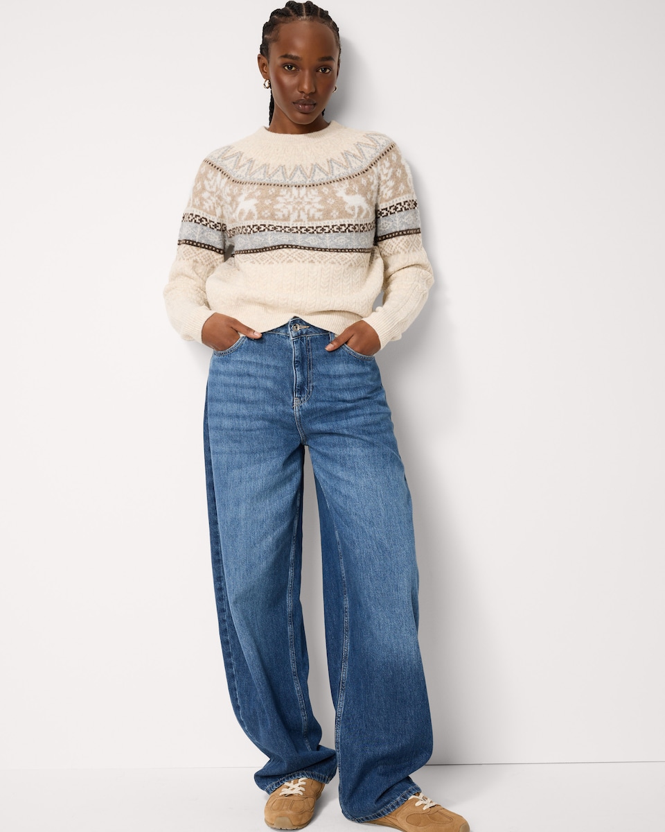 image 1 of Christmas Fair Isle Matching Family Jumper in Neutral