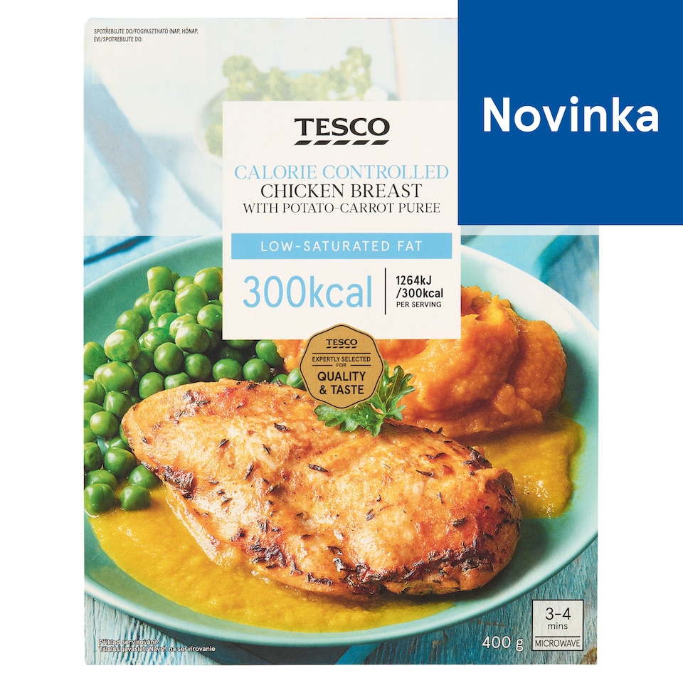 Tesco Pečená fileta z kuracích prsí so zemiakovo-mrkvolvým pyré 400 g