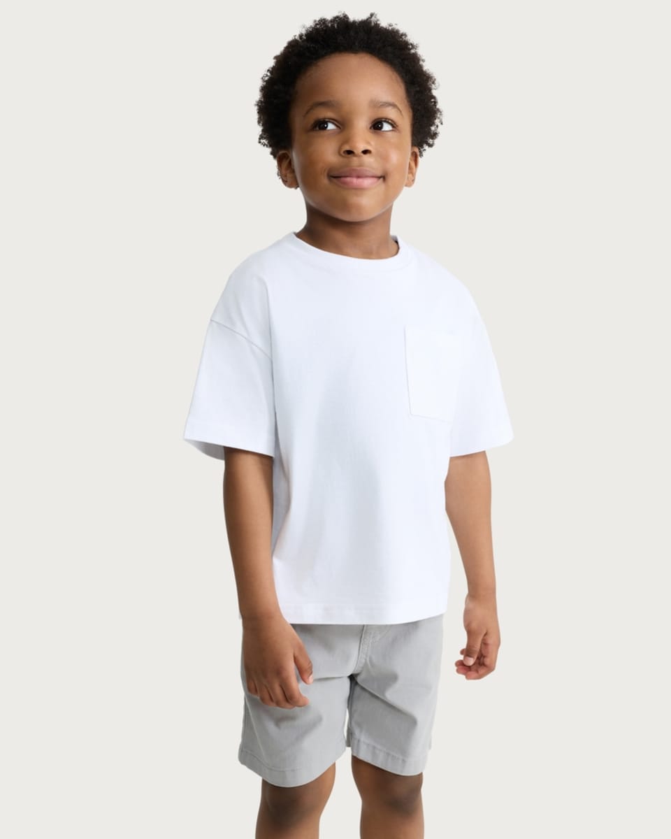 image 1 of F&F Boys Cotton Rich Drawstring Shorts in Grey