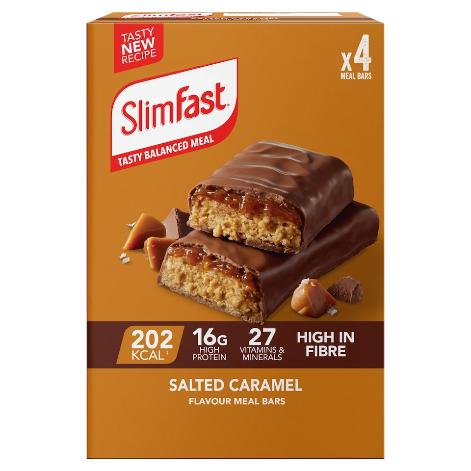 SlimFast Meal Replacement Bars Salted Caramel 4x60g