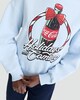 image 2 of Coca-Cola Holidays Are Coming Cotton Rich Slogan Sweatshirt in Blue