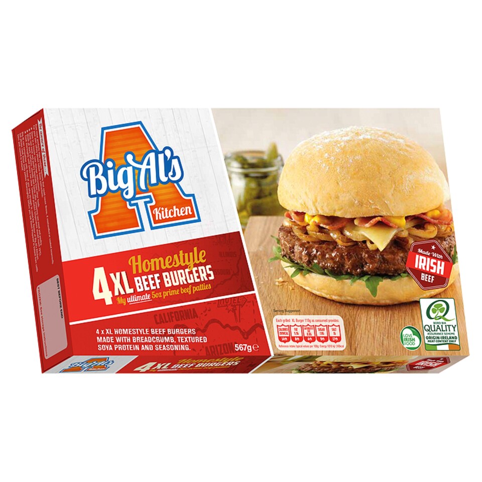 Big Al's H/Stylexl Burgers 4 Pack / 568G