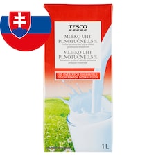 Tesco Whole Milk UHT 3.5% 1 L