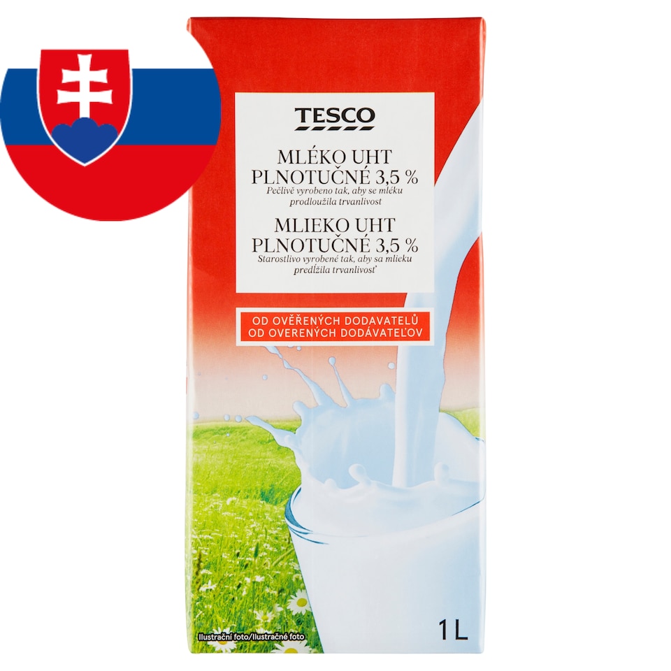 Tesco Mlieko UHT plnotučné 3,5% 1 l