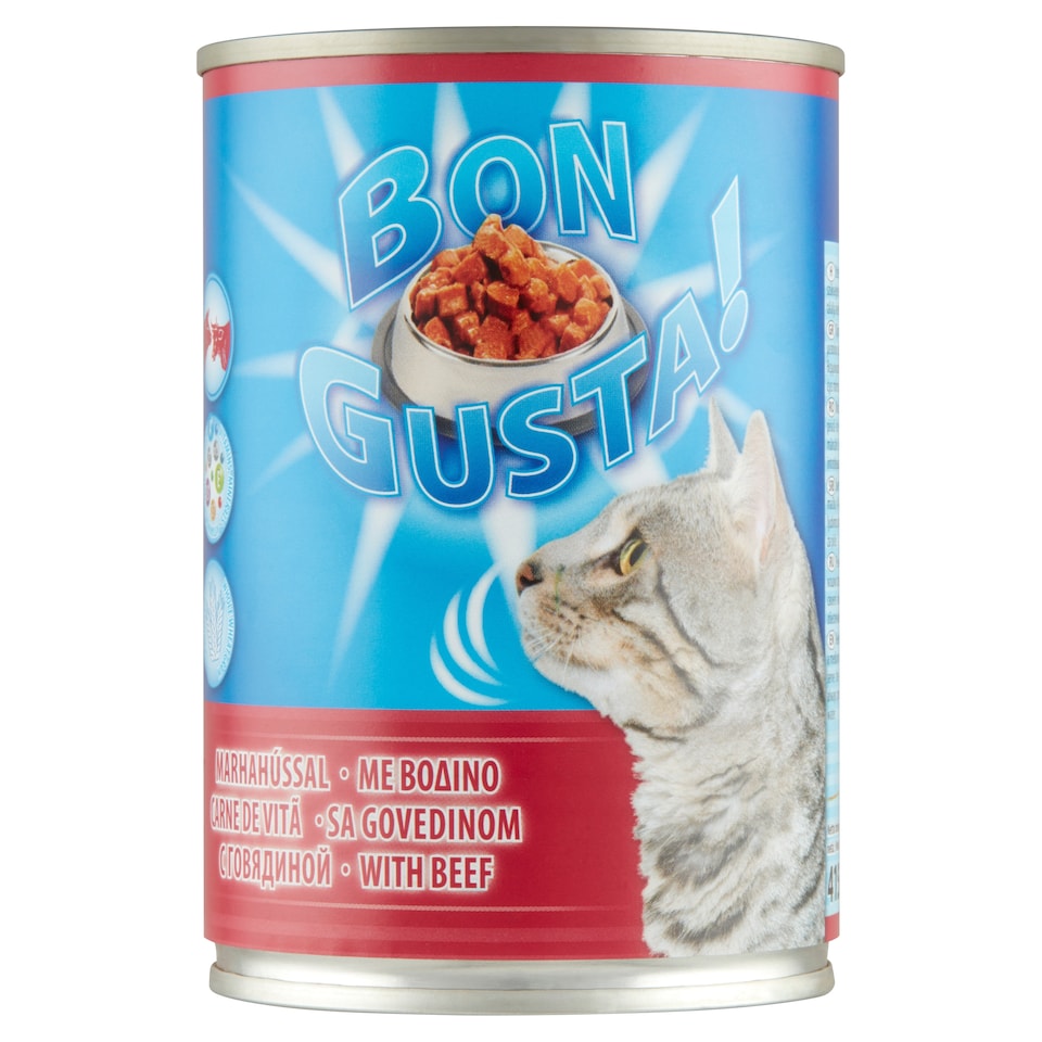 Bon Gusta! Complete Pet Food for Adult Cats with Beef 415 g