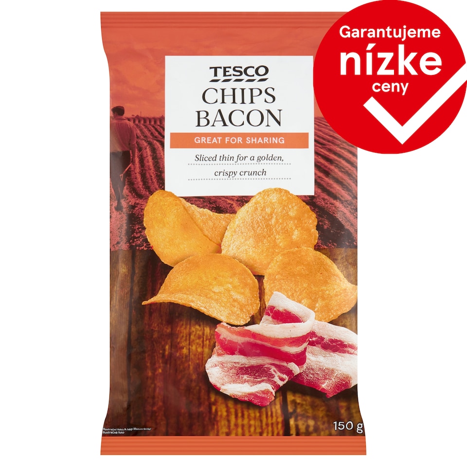 Tesco Smažené zemiakové lupienky so slaninovou príchuťou 150 g