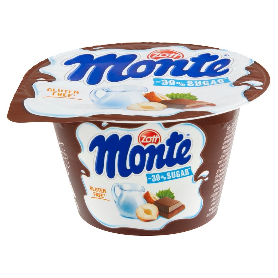 Zott Monte Milk Chocolate Dessert with Hazelnuts -30% Less Sugar 150 g