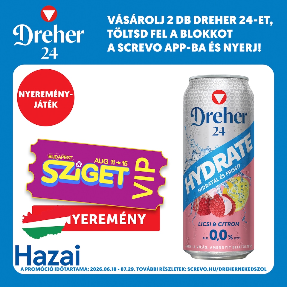Dreher 24 Hydrate Alcohol-Free Lager Beer and Lychee-Lemon Flavoured Drink Mix 0,0% 0,5 l